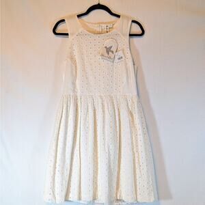 NWT Others Follow Ivory Large Sleeveless Eyelet Lined Dress
